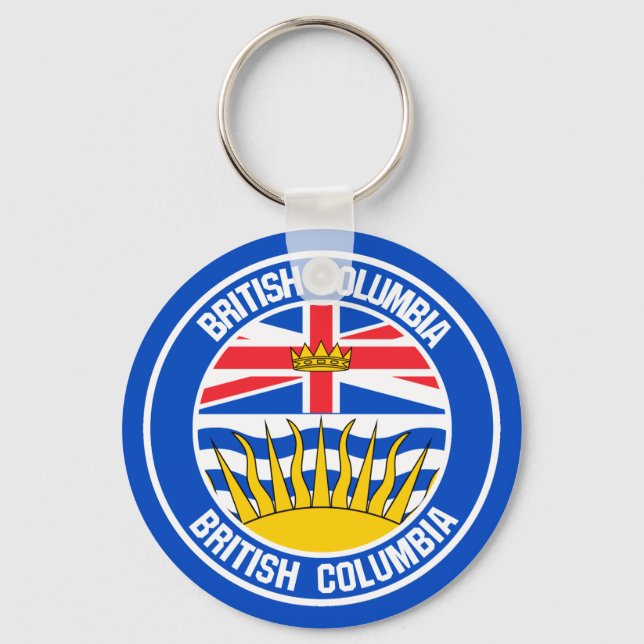 British Columbia Round Emblem Key Ring (Front)