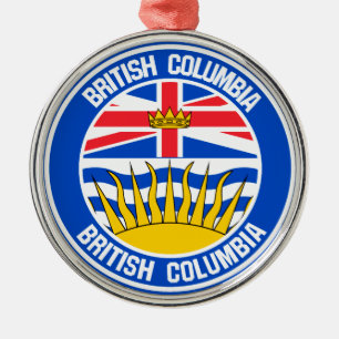 British Columbia Round Emblem Metal Tree Decoration