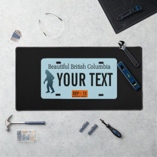 British Columbia Sasquatch License Plate Desk Mat