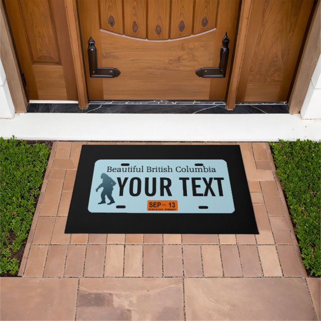 British Columbia Sasquatch License Plate Doormat (Outdoor)