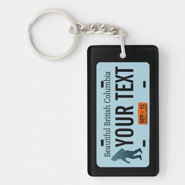 British Columbia Sasquatch License Plate Key Ring (Front)