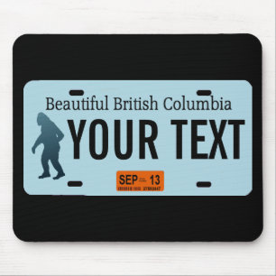 British Columbia Sasquatch License Plate Mouse Mat