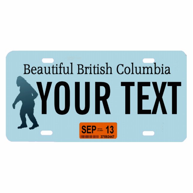 British Columbia Sasquatch License Plate Photo Sculpture Magnet (Front)