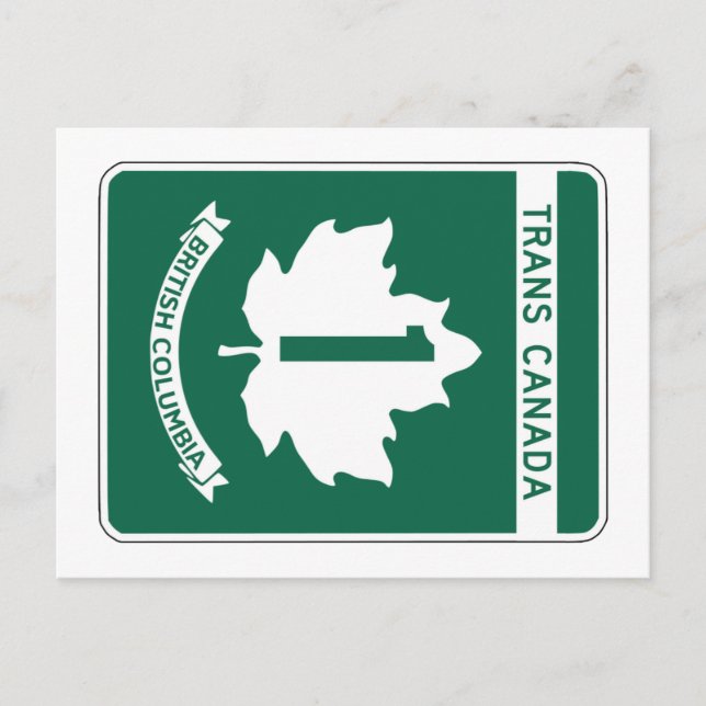 British Columbia, Trans-Canada Highway Sign Postcard (Front)