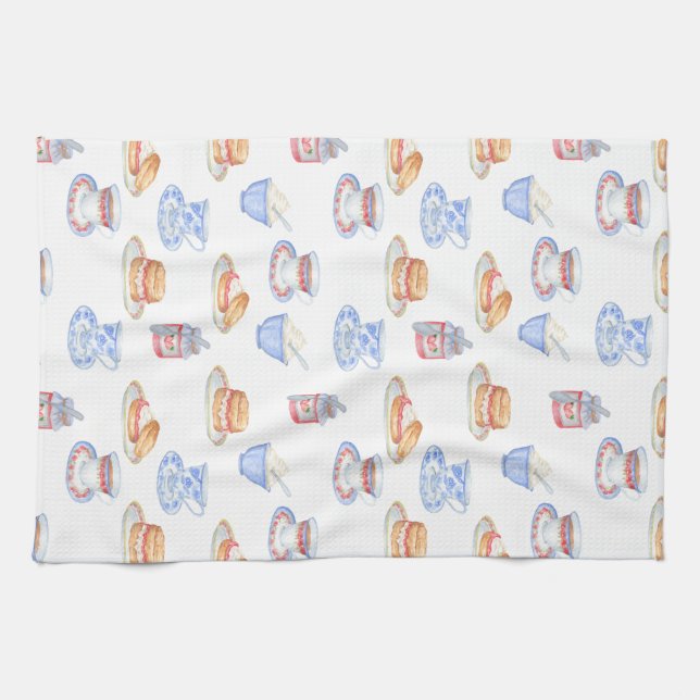 British Cream Tea Teatowel Tea Towel (Horizontal)