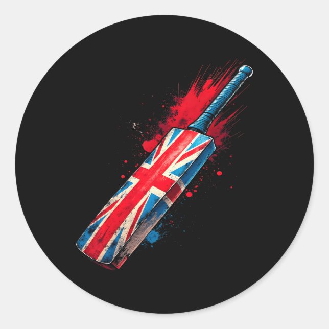 British Cricket T Union Jack  Classic Round Sticker (Front)