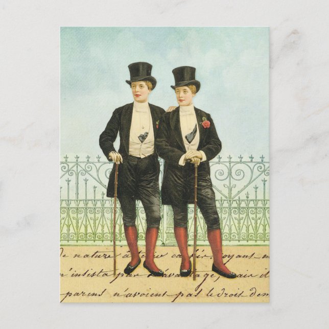 British Dandy Boys in Tops and Tails Postcard (Front)