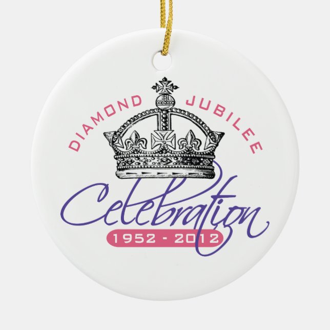 British Diamond Jubilee - Royal Souvenir Ceramic Tree Decoration (Front)