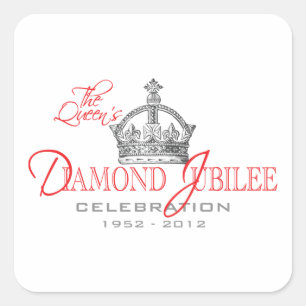 British Diamond Jubilee - Royal Souvenir Square Sticker