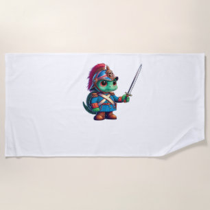 British Dragoon Defender Halloween's Regal Reptile Beach Towel