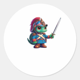 British Dragoon Defender Halloween's Regal Reptile Classic Round Sticker