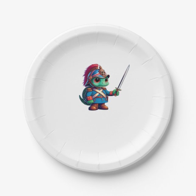 British Dragoon Defender Halloween's Regal Reptile Paper Plate (Front)