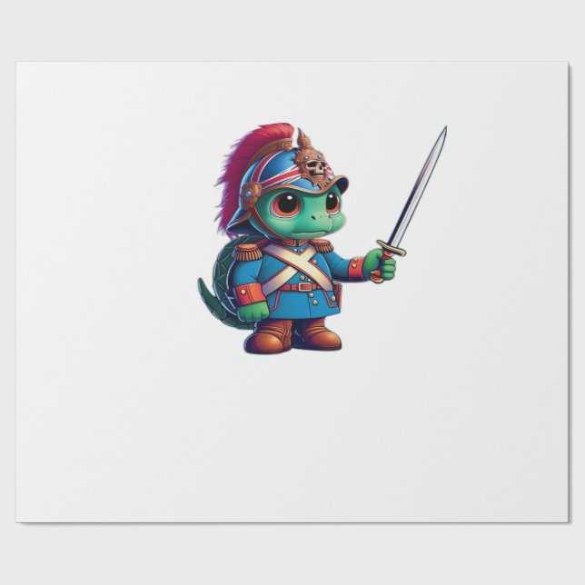 British Dragoon Defender Halloween's Regal Reptile Wrapping Paper (Flat)