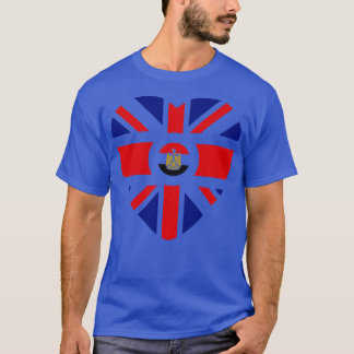 British Egyptian Multinational Patriot Flag Heart T-Shirt