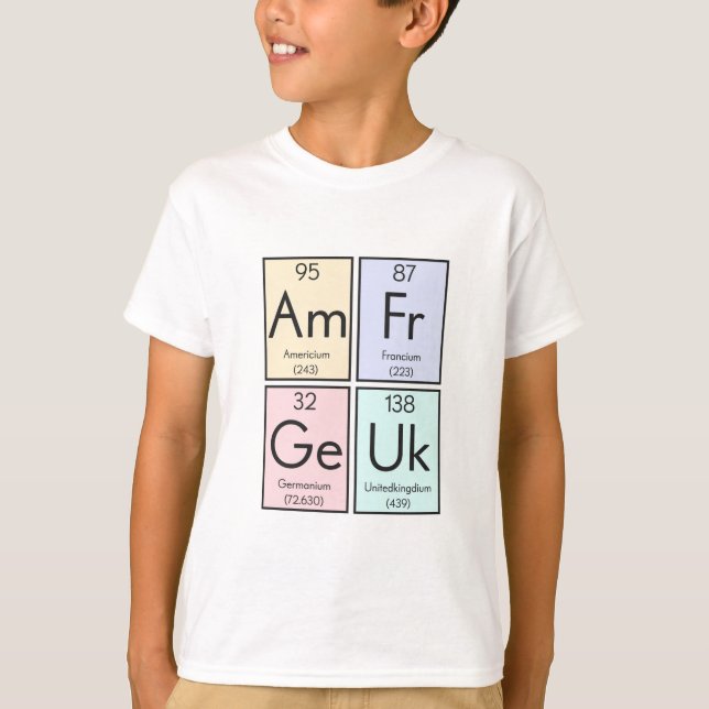 British Element Periodic Table Humour T-Shirt (Front)