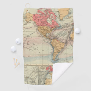 British Empire, routes, currents Golf Towel