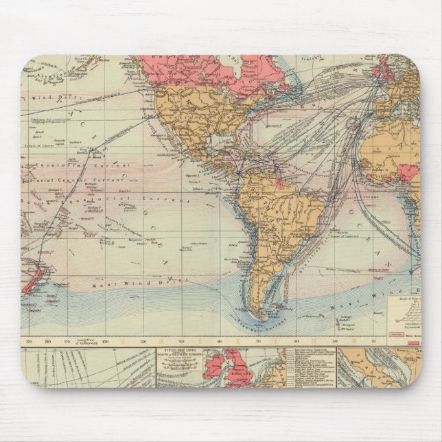 British Empire, routes, currents Mouse Mat (Front)