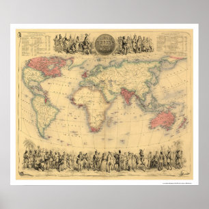 British Empire Throughout the World 1855 Poster