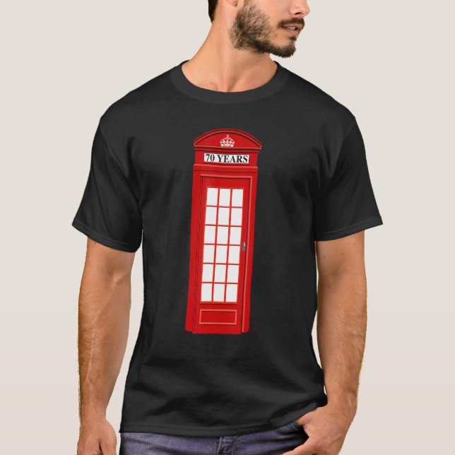 British England London Red Telephone Box Phone Boo T-Shirt (Front)