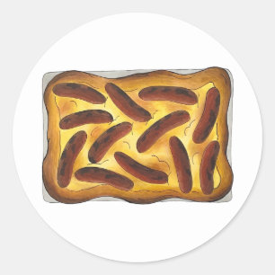 British English Food Toad in the Hole Sausages  Classic Round Sticker