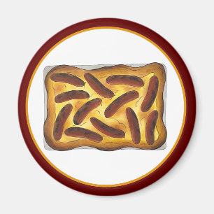 British English Food Toad in the Hole Sausages Magnet