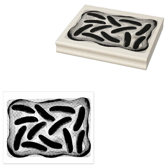 British English Food Toad in the Hole Sausages Rubber Stamp (Stamped)