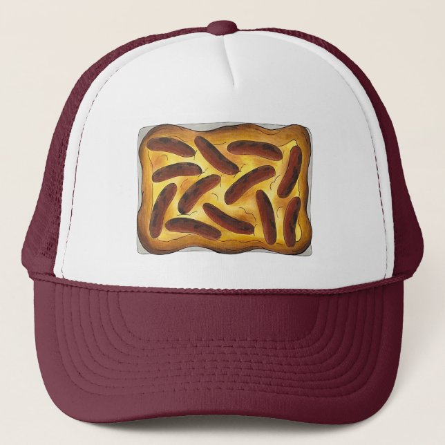 British English Food Toad in the Hole Sausages  Trucker Hat (Front)