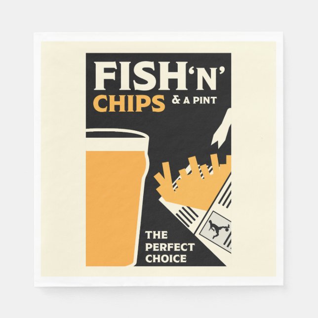 British Fish And Chips       Napkin (Front)
