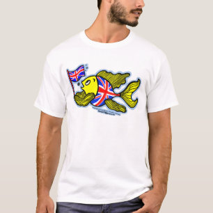 British Fish with a Union Jack Flag T-Shirt