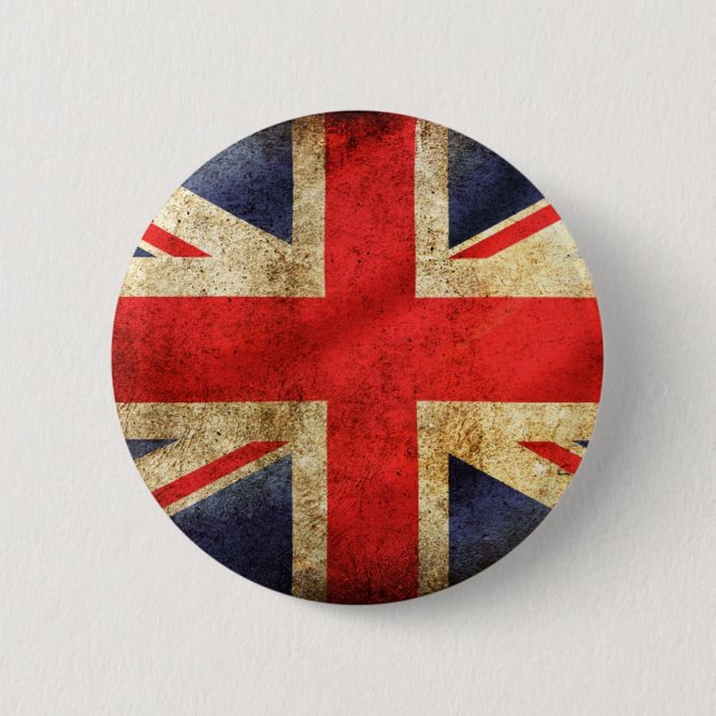 british flag 6 cm round badge (Front)