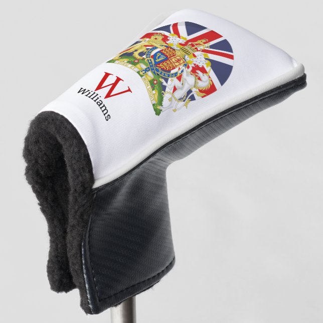 BRITISH Flag and Crest Golf Head Cover (3/4 Front)