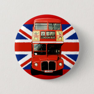 British Flag and London Bus Pin