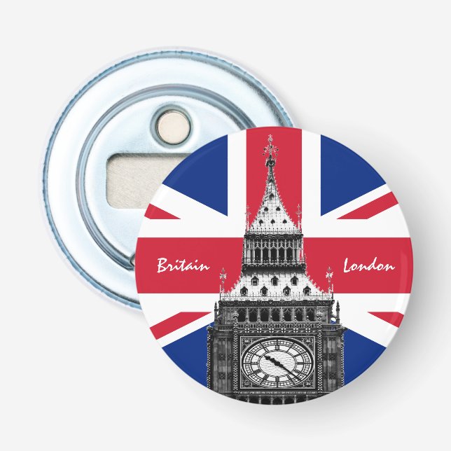 British Flag & Big Ben - London, UK /sports fans Bottle Opener (Front)