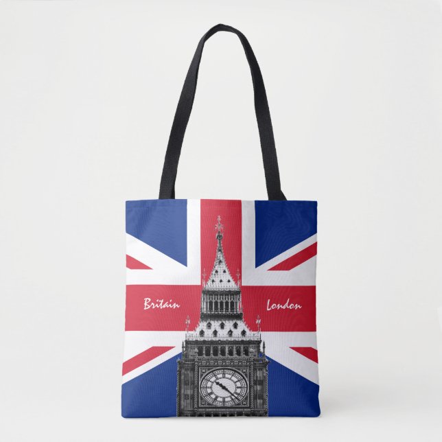 British Flag & Big Ben - London, UK /sports fans Tote Bag (Front)