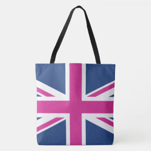 British Flag - Blue & Pink Tote Bag