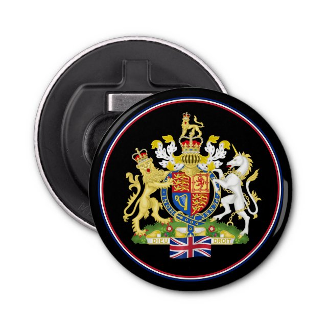 British Flag Bottle Opener, United Kingdom Emblem Bottle Opener (Front)