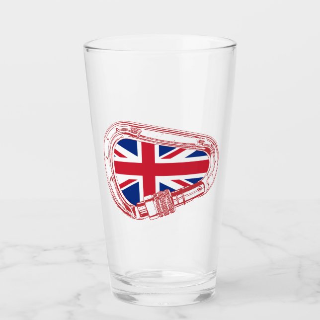 British Flag Climbing Carabiner Glass (Front)