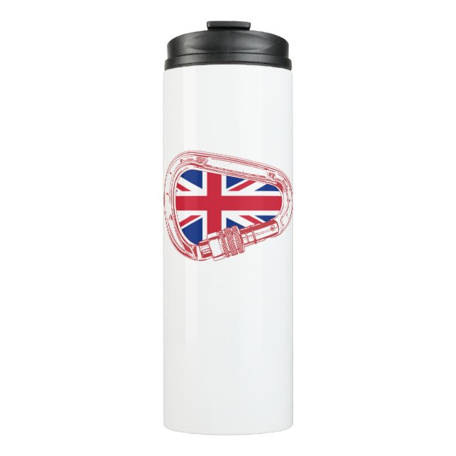 British Flag Climbing Carabiner Thermal Tumbler (Front)