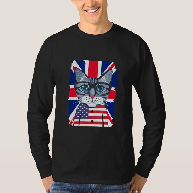 British Flag Cool American Cool T-Shirt (Front)