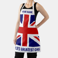 British flag custom BBQ cooking kitchen apron