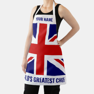 British flag custom BBQ cooking kitchen apron