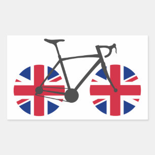 British Flag Cycling Rectangular Sticker