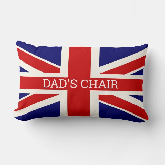 BRITISH Flag DAD'S CHAIR  Lumbar Pillow (Front)