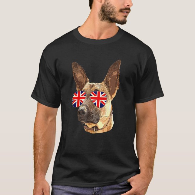 British Flag Dog Owner Uk Sunglasses Shades T-Shirt (Front)