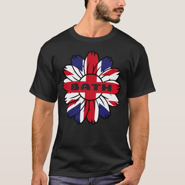 British Flag England UK Britain Sunflower Bath Uni T-Shirt (Front)