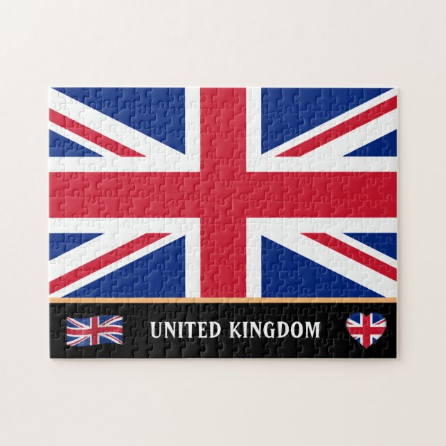 British Flag & English country / United Kingdom Jigsaw Puzzle (Horizontal)