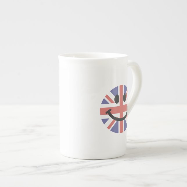 British Flag face Bone China Mug (Front Right)