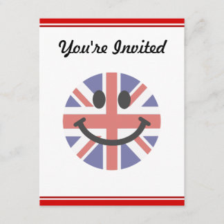 British Flag face Invitation