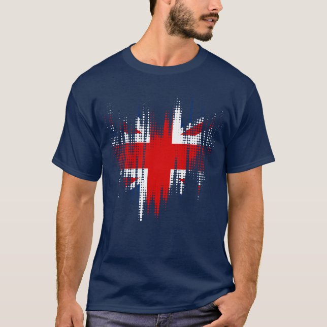 British Flag Grunge Design Men's Navy T-Shirt (Front)