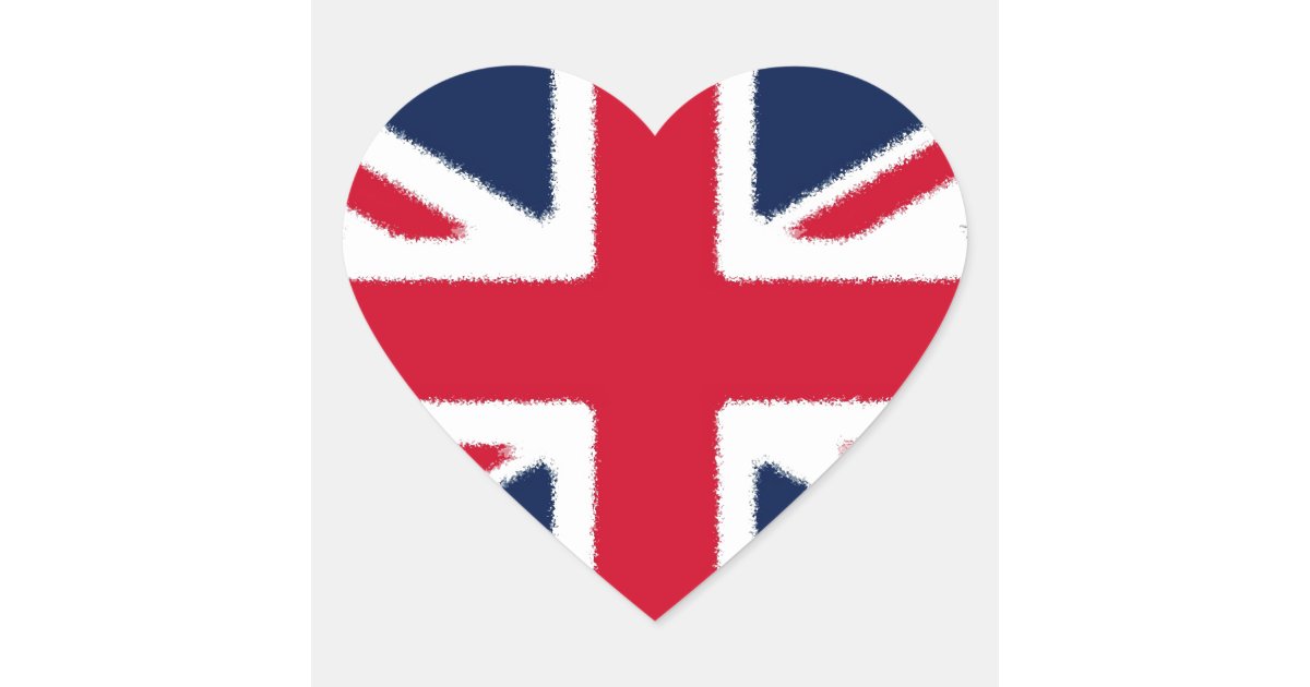British Flag Heart Sticker | Zazzle
